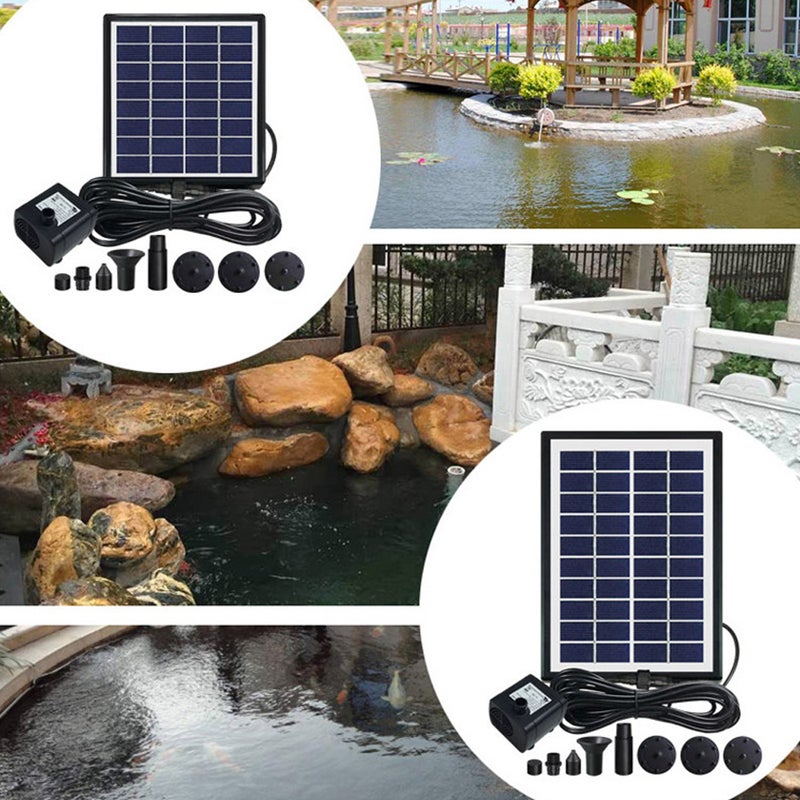 2W/4W/6W (Optional) Solar Powered Fountain Small Garden Floatings Fountain Pool Outdoor Parks Landscape Fish Pond Fountain with Nozzles - Image 4