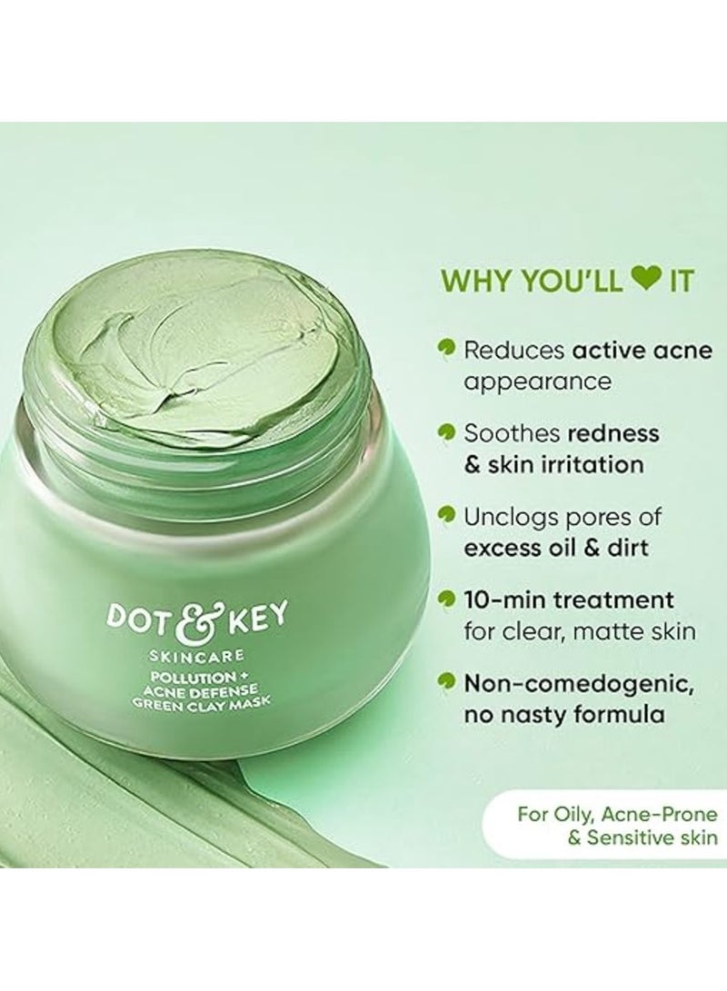 دوت آند كي قناع الطين الأخضر من دوت آند كي لعلاج التلوث وحب الشباب، 85 جم - Image 2