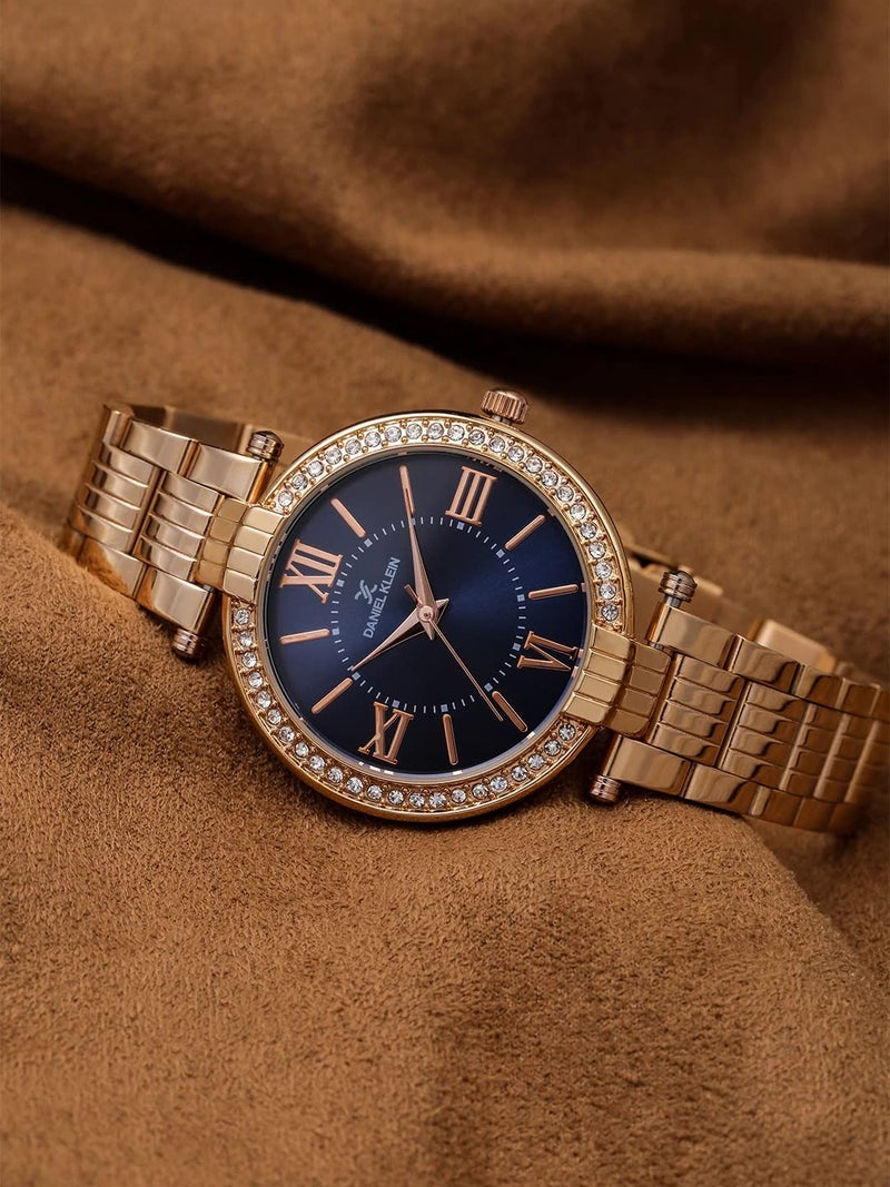 Daniel Klein Metal Analog Blue Dial Women's Watch-Dk11138-7 - Image 2