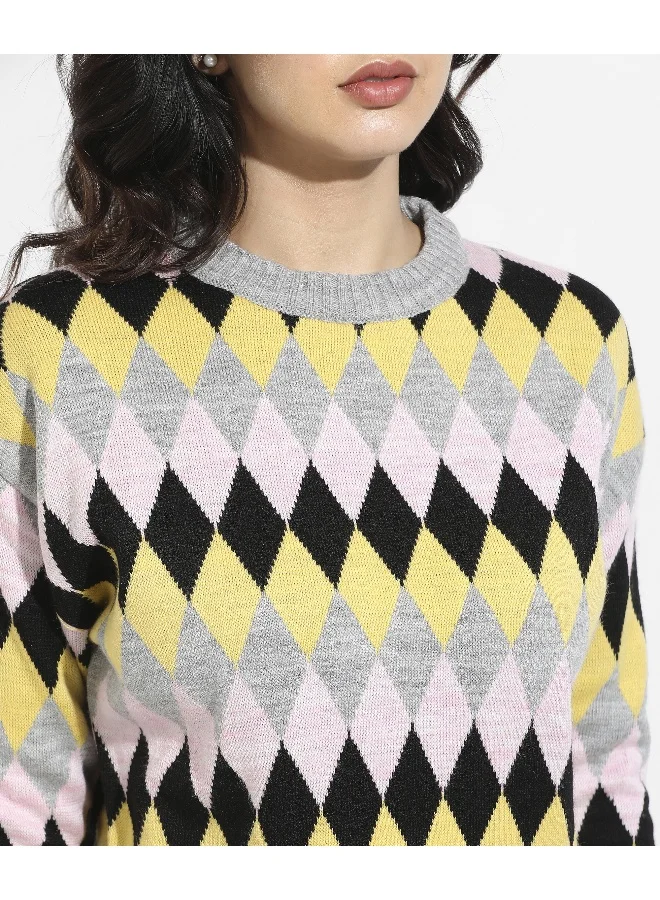 Pinacolada  Women's Black Pullover Sweatshirt With Quilted Details for Women | Best Price UAE