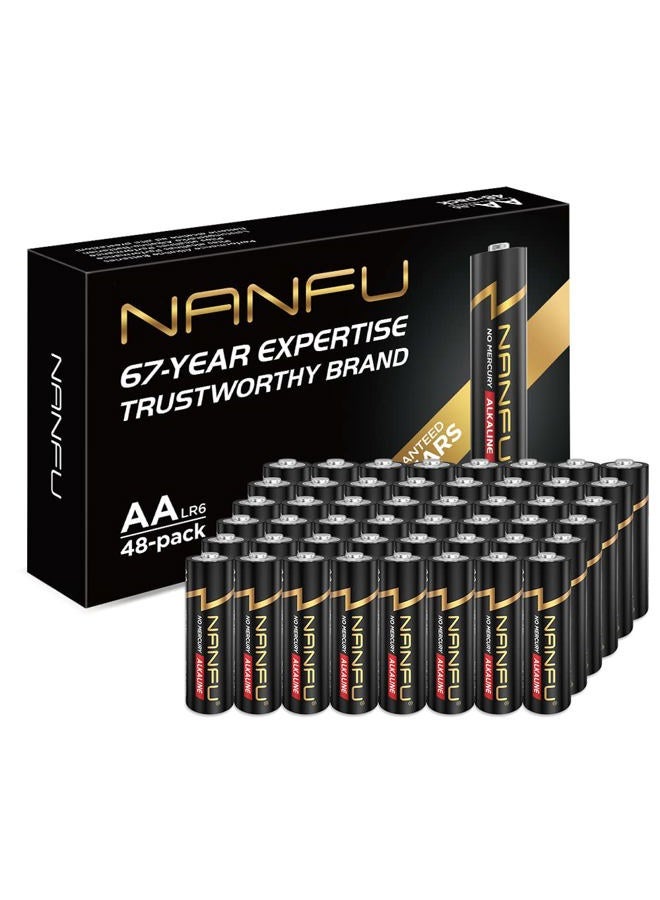 Nanfu Long Lasting AA 48 Batteries Premium LR6 Alkaline Battery 1.5v Batteries for Clocks Remotes Games Controllers Toys Electronic Device - Image 1