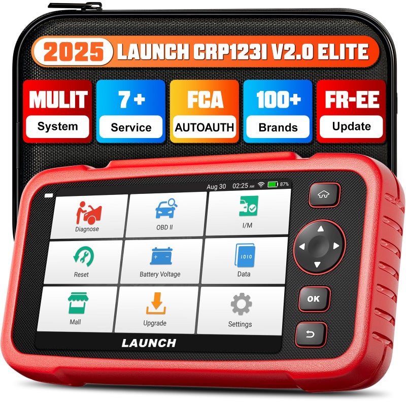 LAUNCH OBD2 Scanner CRP123I V20Scan Tool Upgrade of CRP123ECRP129E for ABSSRSatENG FCA SGW 7 Reset Services OilBrakeBMSSASDPFABS BleedingThrottle Adaption Free Lifetime Upgrade