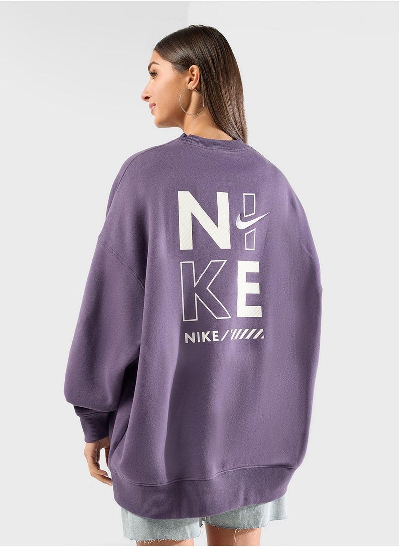 Nike Nsw Fleece Oversized Sweatshirt - Image 2