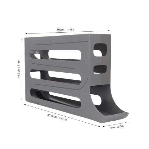 MISTYCDEP Automatic RollDown Refrigerator 4 Tier Egg Rolling Dispenser Holds up to 30 eggs Holder for Fridge Storage Grey GRAY - Image 2