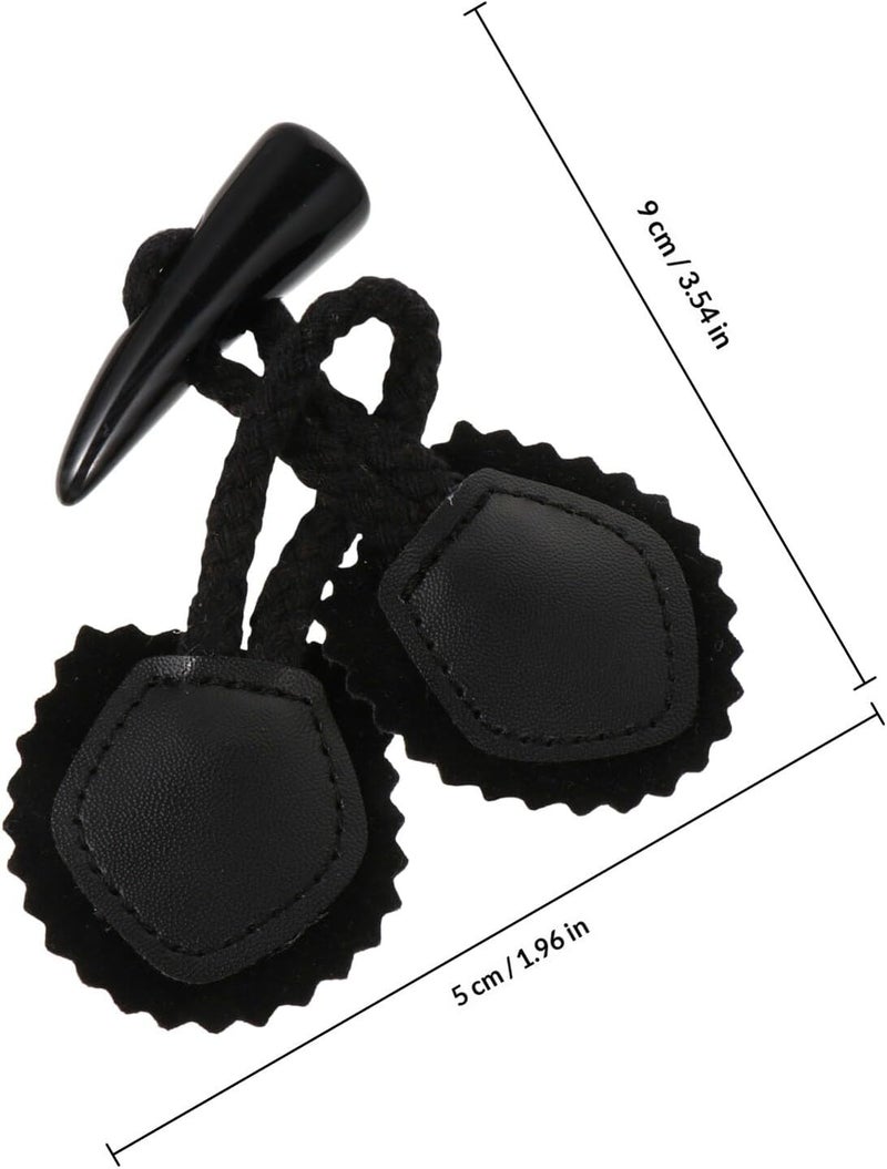 Horn Toggle Buttons for Coat Sewing Replacement, Black Resin Coat Buttons 5 Pairs for Jackets and Outerwear Craft Accessories - Image 2