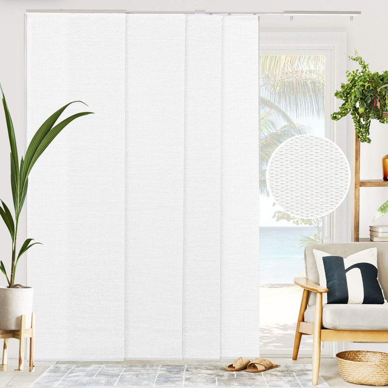 CHICOLOGY CHICOLOGY Vertical Blinds Room Divider Door BlindsBlinds for Sliding Glass Doors Temporary Wall Closet Curtain Room Door Woven White Natural Woven W4686 x HUpto 96 inches 