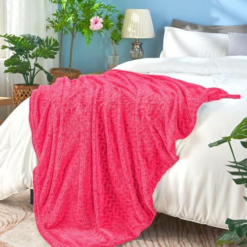 inhand Hot Pink Fleece Throw Blanket for Women, Super Soft Cozy Blankets for Mom, All Season Lightweight Fuzzy Blanket for Couch Sofa Chair, 50×60 Inches - Image 4