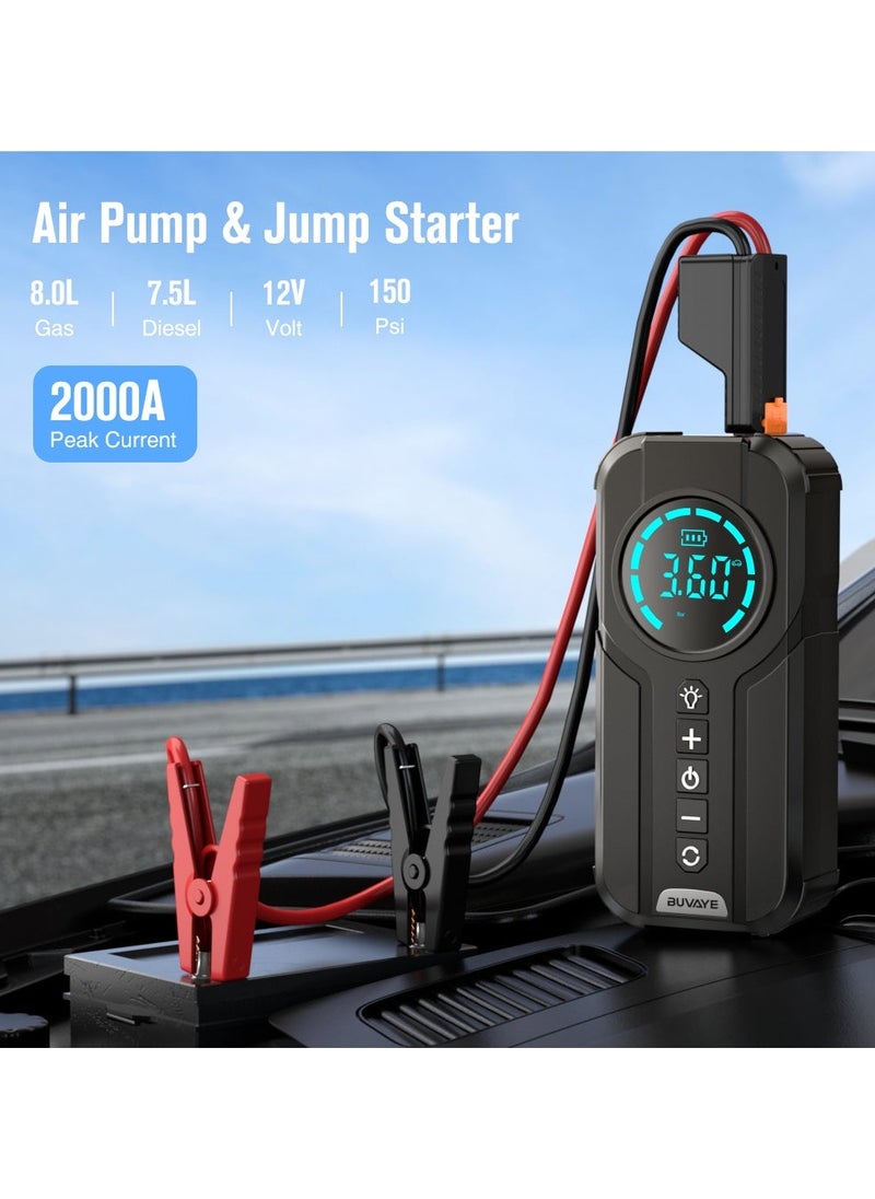 Generic - Portable car battery inflator and rectifier (4 in 1) is a must-have in your car for any emergency. Car inflator and rectifier, power bank and flashlight. Multi-purpose device. Multiple colors. - Image 1