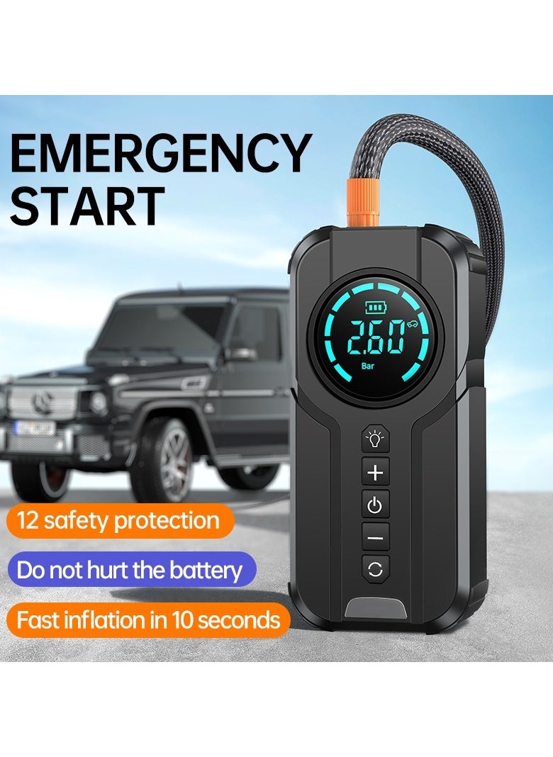 Generic - Portable car battery inflator and rectifier (4 in 1) is a must-have in your car for any emergency. Car inflator and rectifier, power bank and flashlight. Multi-purpose device. Multiple colors. - Image 1