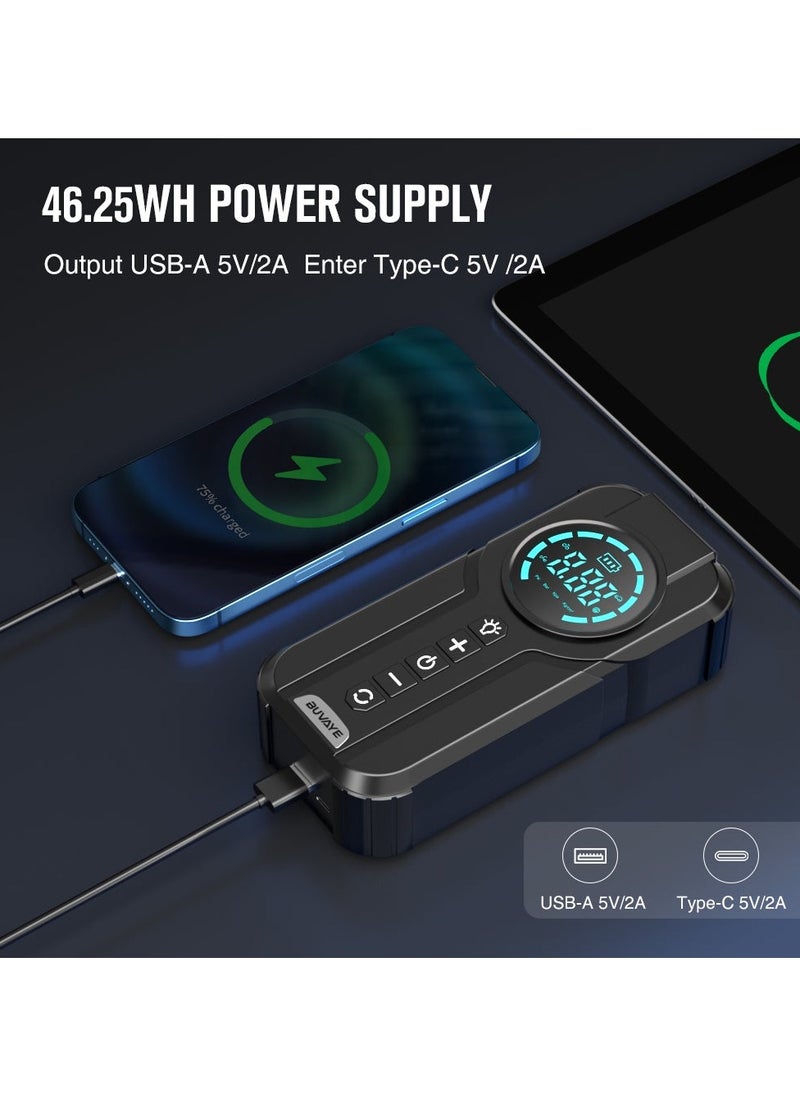 Generic - Portable car battery inflator and rectifier (4 in 1) is a must-have in your car for any emergency. Car inflator and rectifier, power bank and flashlight. Multi-purpose device. Multiple colors. - Image 1