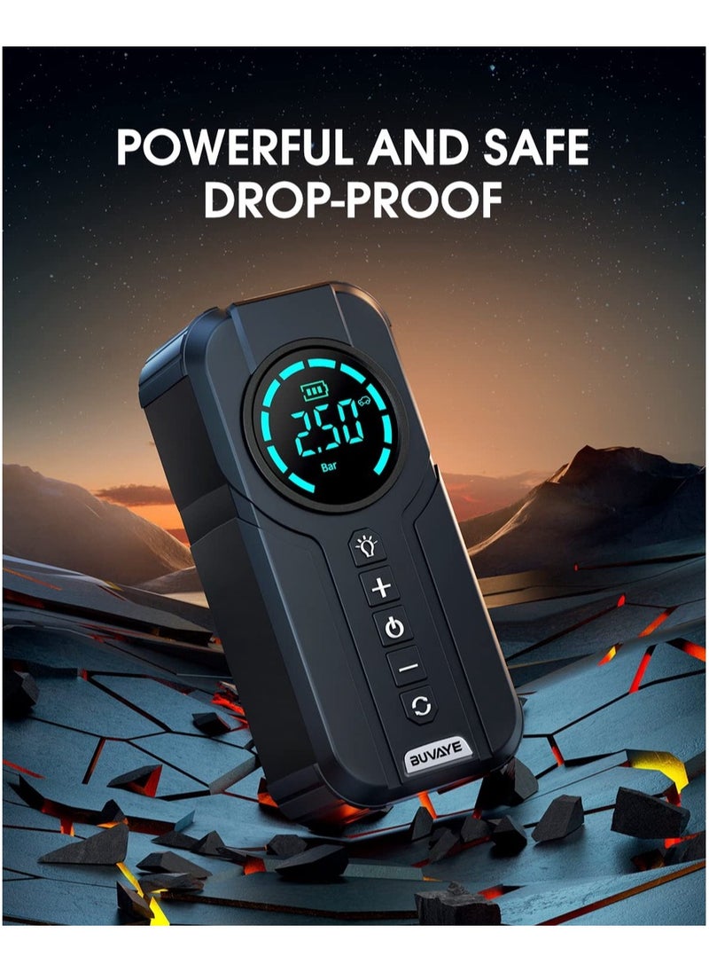 Generic - Portable car battery inflator and rectifier (4 in 1) is a must-have in your car for any emergency. Car inflator and rectifier, power bank and flashlight. Multi-purpose device. Multiple colors. - Image 1