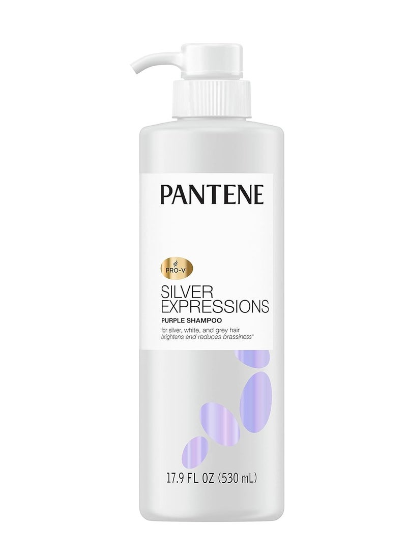 Pantene Pantene Silver Expressions, Purple Shampoo and Hair Toner, Pro-V for Grey and Color Treated Hair, Lotus Flowers, 17.9 Fl Oz  - Image 1