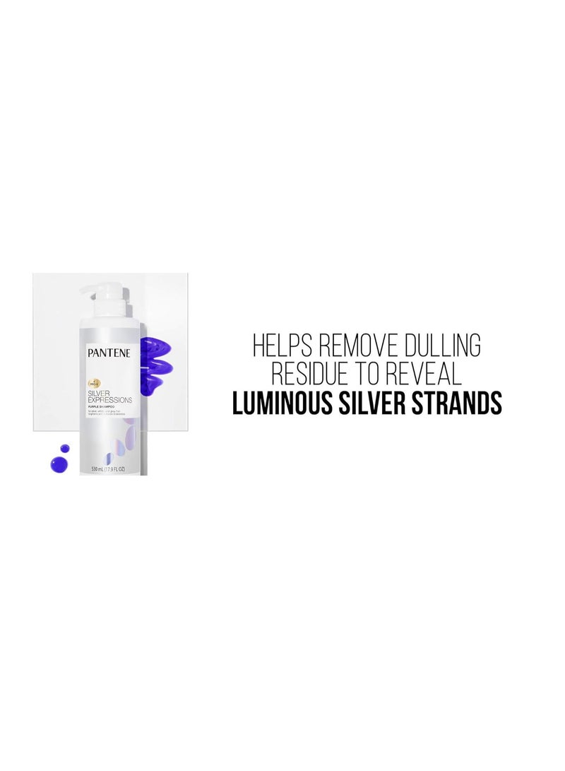 Pantene Pantene Silver Expressions, Purple Shampoo and Hair Toner, Pro-V for Grey and Color Treated Hair, Lotus Flowers, 17.9 Fl Oz  - Image 5