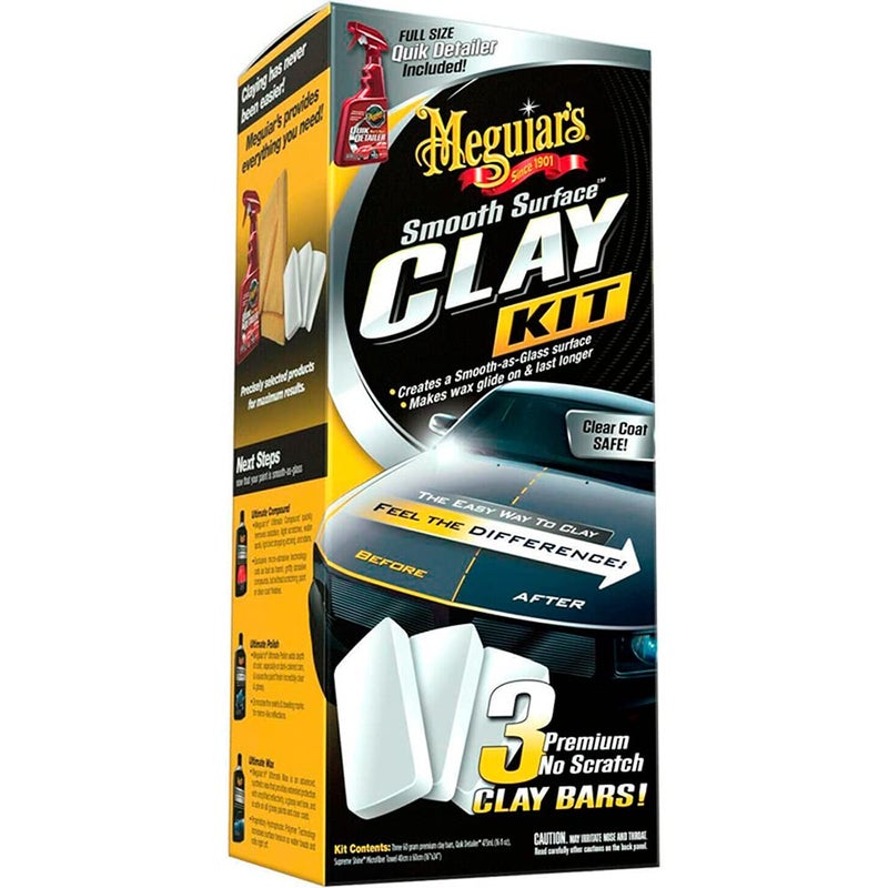 ميجواير Meguiar's Smooth Surface Clay Kit with 3 Premium No Scratch Clay Bars - Image 1