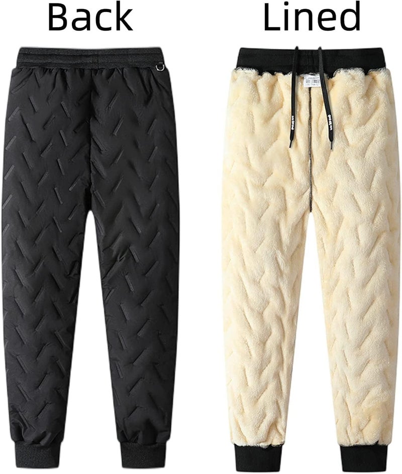 klarako Unisex Fleece Jogging Bottoms,Winter Warm Plush Waterproof Windproof Leggings and Sweatpants - Image 5