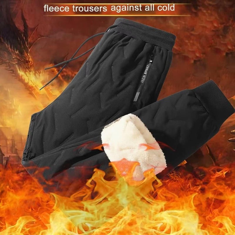 klarako Unisex Fleece Jogging Bottoms,Winter Warm Plush Waterproof Windproof Leggings and Sweatpants - Image 1