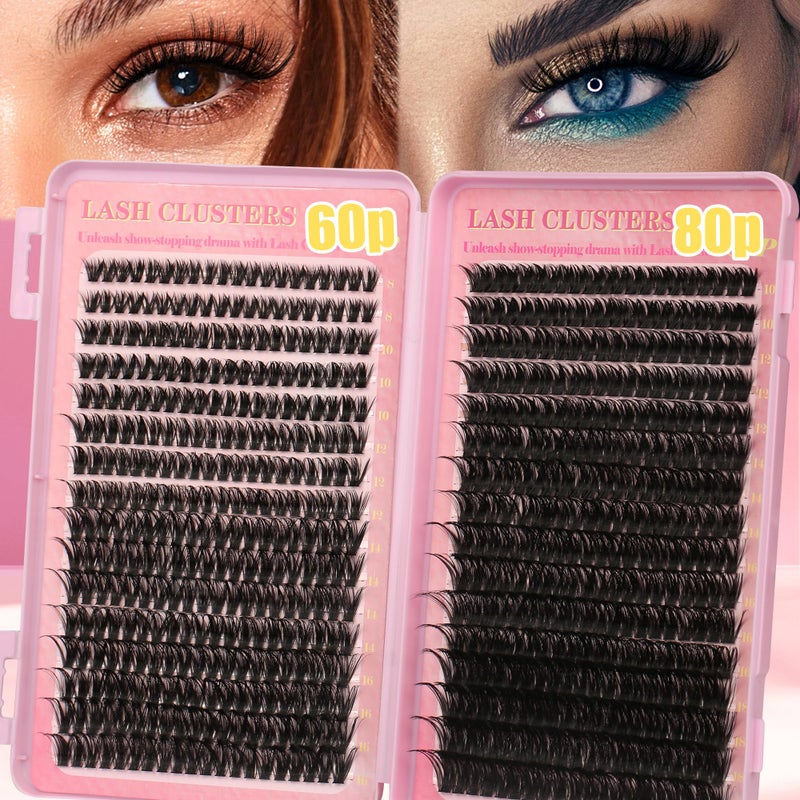 Gmagictobo Lash Extension Kit Lash Clusters Kit 640Pcs Volume Eyelash Clusters C Curl Lashes Clusters DIY Cluster Eyelash Extensions With Lash Bond and Seal Lash Tweezers - Image 2