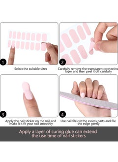 KHAJUL 4 Sheet Nail Stickers, Full Nail Art Accessories, Nail Wraps Self-Adhesive Pure Color Nail Decals, for Women Girls DIY Nail Art, 64 Pieces  - Image 3
