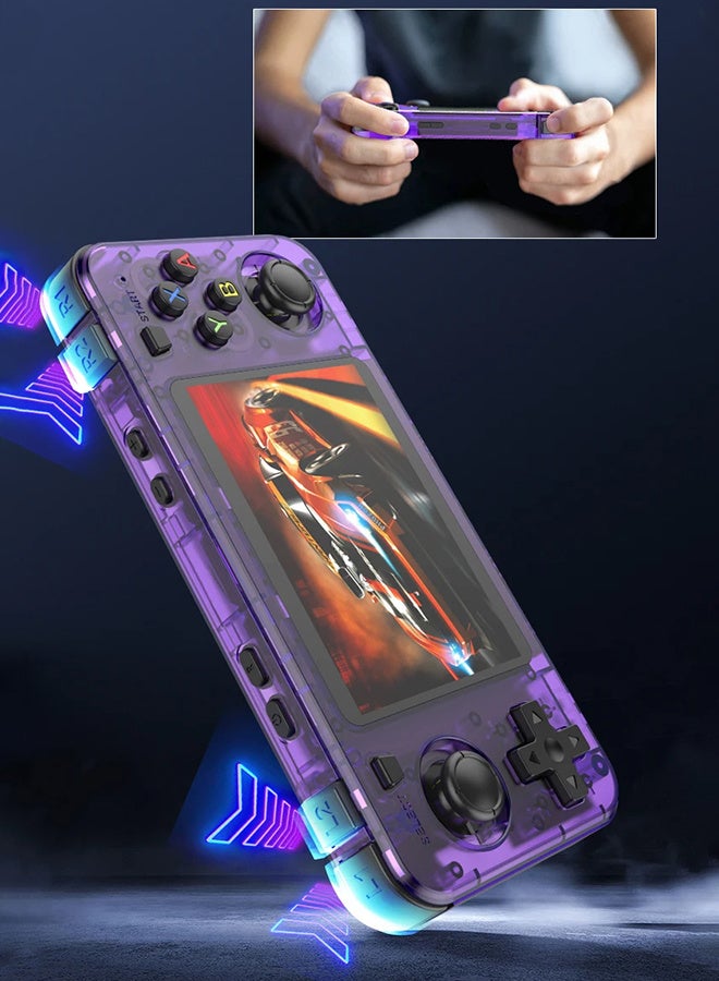 AMPOWN R36H Handheld Game Consoles with Open Source Linux System,Cortex-A35 CPU, 128GB TF card comes with over 30,000 classic games,3.5-inch IPS Screen Portable Classic Handheld Game(Purple) - Image 2