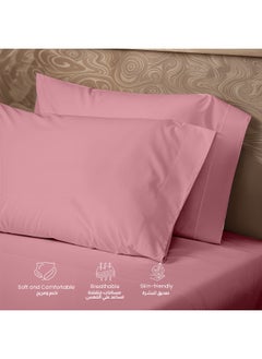 Rest 3-Piece Mauve Plush 160X220 Flat Bedsheet Set Includes 1 Deep Pocket Flat Bedsheet And 2 Pillow Covers, Breathable And Machine Washable  - Image 3