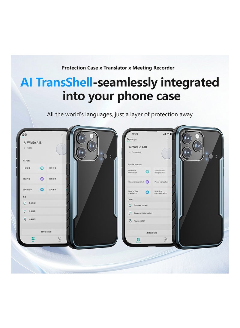 Phone case translator Cell phone AI Real-time conversation simultaneous interpretation mobile phone Protective Case Face to Face translation mobile telephone Translation machine compatible with Iphone promax samsung phone for Business travel - Image 1