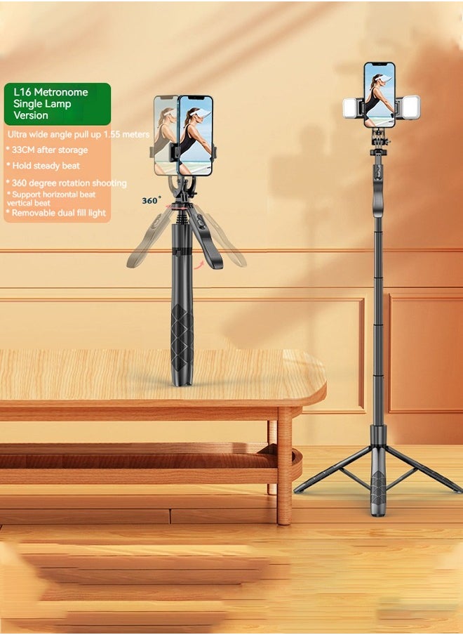 Sunbmebge Selfie Stick Tripod with Complementary Light,Retractable Phone Tripod Aluminium Camera Mount with Bluetooth Remote Shutter,All-in-One Professional Tripod for iPhone,Compatible with All Phones/Cameras  - Image 1