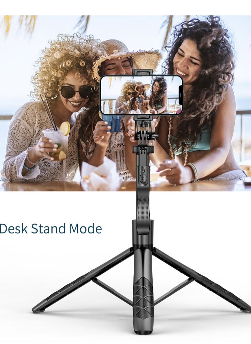 Sunbmebge - Selfie Stick Tripod with Complementary Light,Retractable Phone Tripod Aluminium Camera Mount with Bluetooth Remote Shutter,All-in-One Professional Tripod for iPhone,Compatible with All Phones/Cameras - Image 1