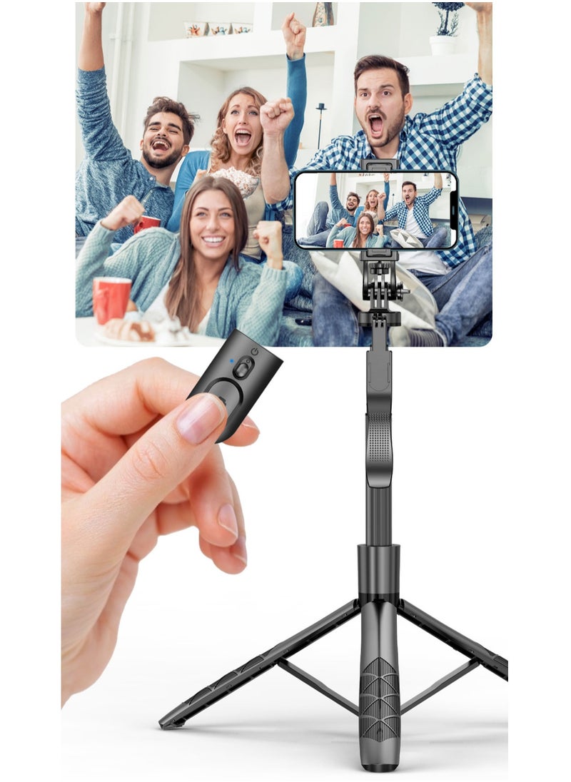 Sunbmebge - Selfie Stick Tripod with Complementary Light,Retractable Phone Tripod Aluminium Camera Mount with Bluetooth Remote Shutter,All-in-One Professional Tripod for iPhone,Compatible with All Phones/Cameras - Image 1
