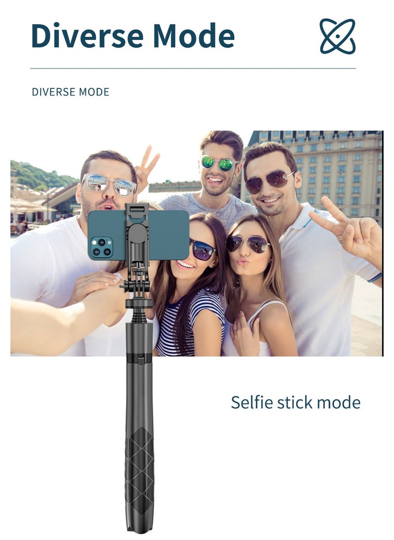 Sunbmebge - Selfie Stick Tripod with Complementary Light,Retractable Phone Tripod Aluminium Camera Mount with Bluetooth Remote Shutter,All-in-One Professional Tripod for iPhone,Compatible with All Phones/Cameras - Image 1