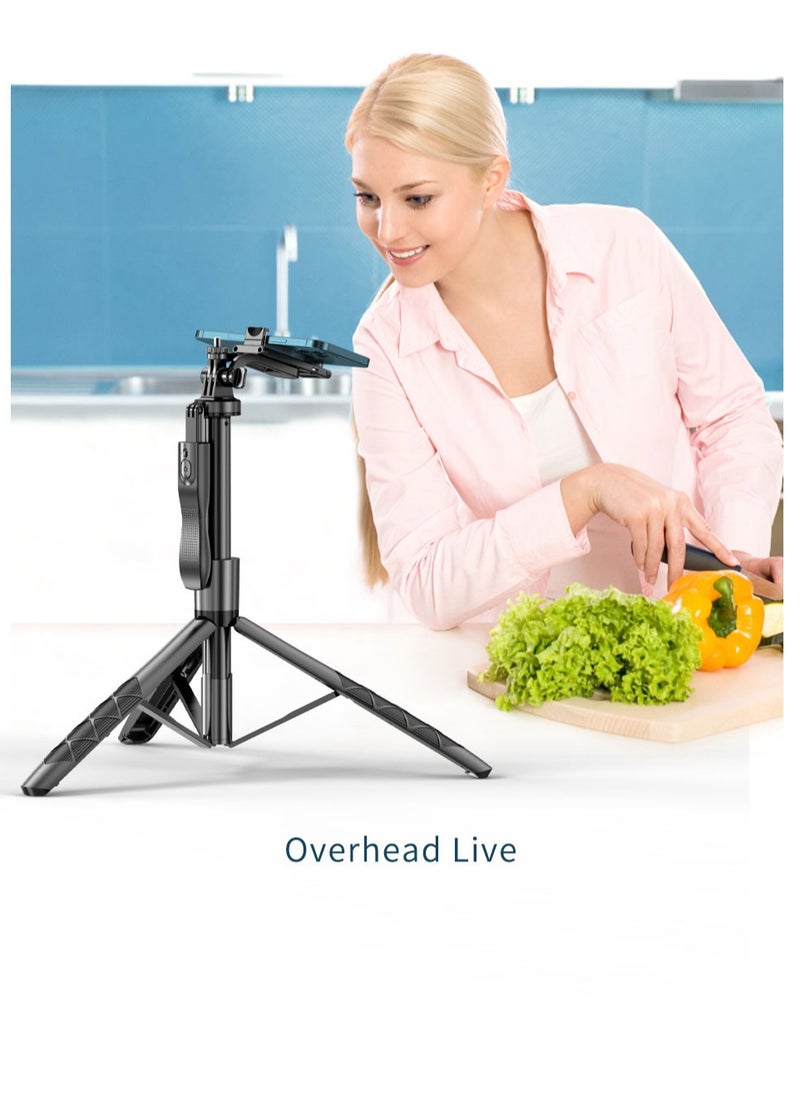 Sunbmebge - Selfie Stick Tripod with Complementary Light,Retractable Phone Tripod Aluminium Camera Mount with Bluetooth Remote Shutter,All-in-One Professional Tripod for iPhone,Compatible with All Phones/Cameras - Image 1