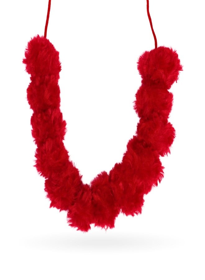 Panda's Box Rose Aromatic Plush Mala (Red) | Soft, Bright Colored, Lightweight & Kids -Safe | Best Sensory Development Gift for Babies | Suited for Kids Temple, God Idols & Festive Décor - Image 1