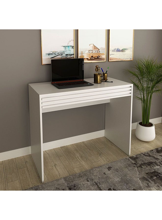 DANUBE HOME Easton Study Desk With 1 Drawer Computer Table Office Desk Workstation Modern Pc Laptop Gaming Table Wooden Study Table For Home Office L 90x45x74.5 Cm White  - Image 1