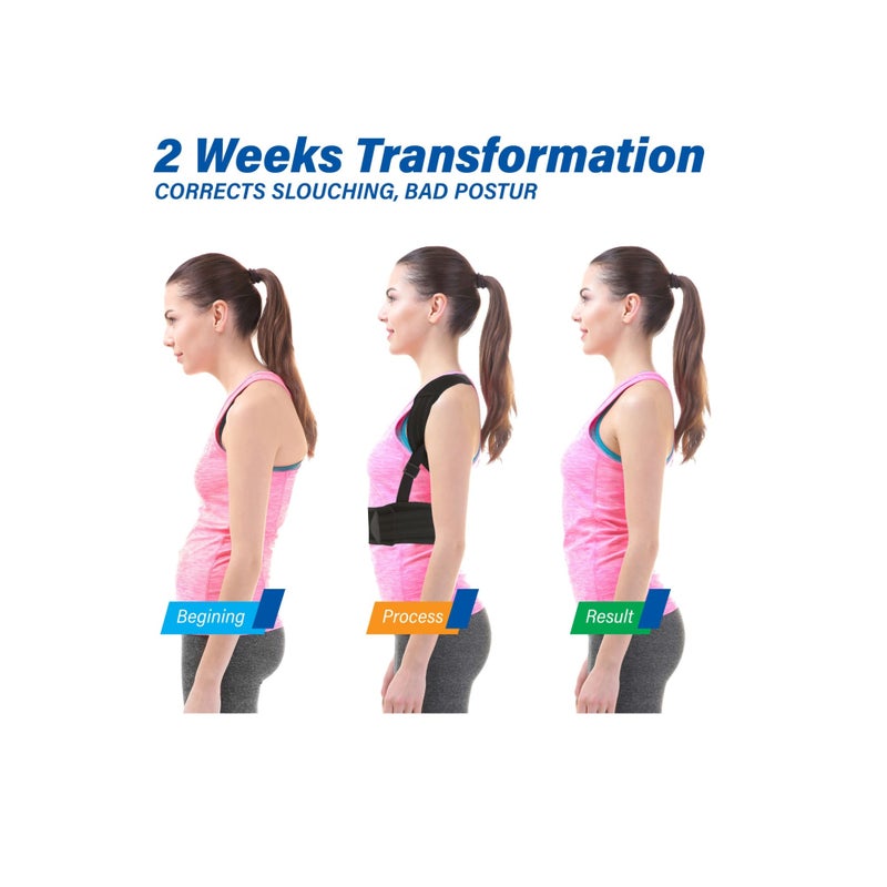 SOLARAE Posture Corrector, for Women and Men Back Straightener Posture Corrector Adjustable Size Back Brace for Posture Providing Pain Relief from Neck Shoulder and Upper Back (Large) - Image 2