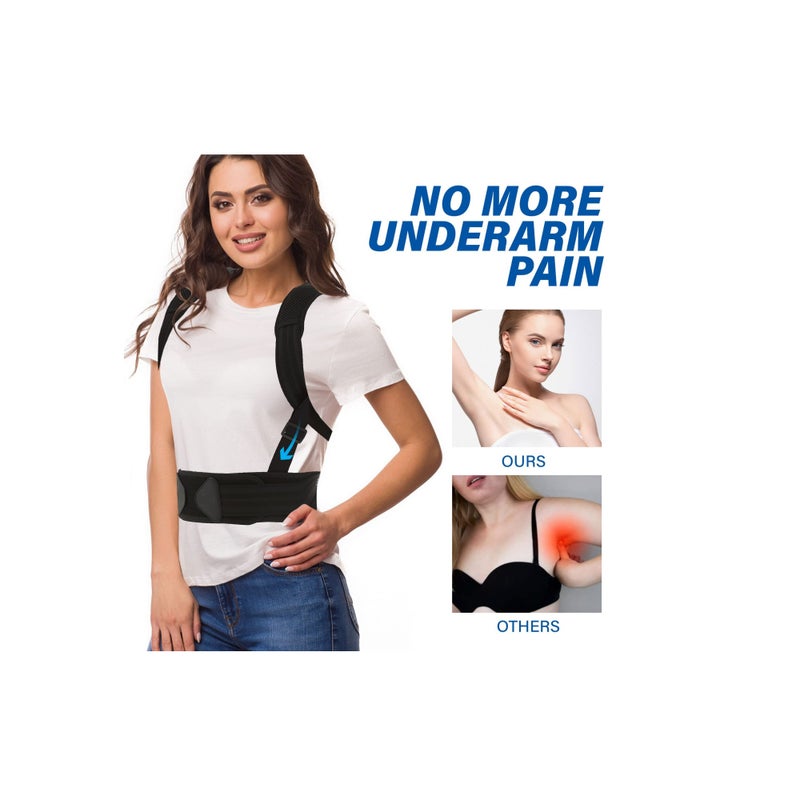 SOLARAE Posture Corrector, for Women and Men Back Straightener Posture Corrector Adjustable Size Back Brace for Posture Providing Pain Relief from Neck Shoulder and Upper Back (Large) - Image 4