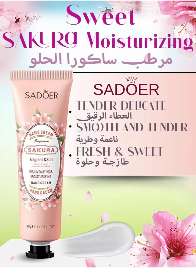 SADOER - 5 Pack Hand Cream Gifts Set For Women,Hand Lotion Travel Size in Bulk For Dry Cracked Hands,Mini Hand Lotion For Festival Gift,Natural Plant Fragrance Mini Hand Lotion Moisturizing Hand Care Cream - Image 1