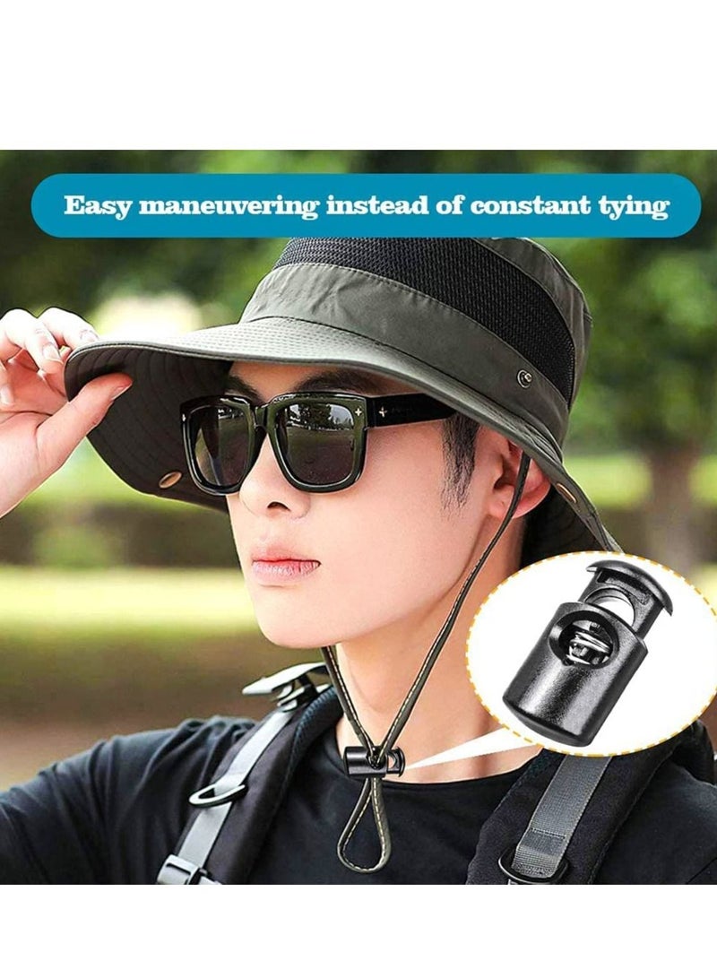 Plastic Cord Locks, Upgraded Single Hole Spring Toggle Stopper Stops Fastener Toggles for Shoelaces, Drawstrings, Paracord, Bags, Clothing, and More (10Pcs, Black) - Image 1