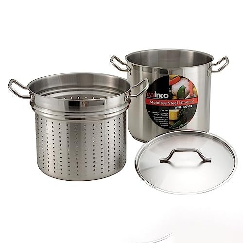 Winware Stainless 20 Quart Steamer/Pasta Cooker with Cover - Image 4