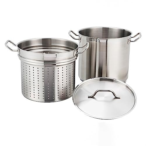 Winware Stainless 20 Quart Steamer/Pasta Cooker with Cover - Image 2