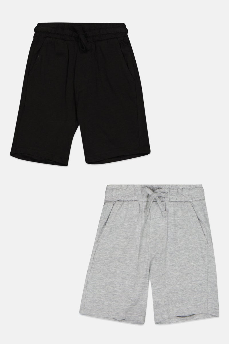 English Laundry Toddlers Boy 2 Pcs Heather Basic Shorts, Multicolor - Image 2