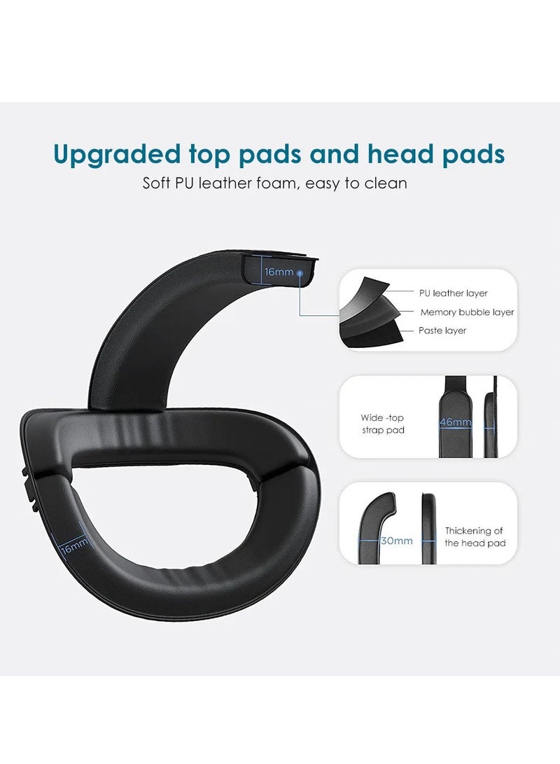 2in1 Charging Head Strap for Oculus Quest 2 Adjustable Alternative 8000mAh Head Strap For Oculus Quest 2 VR Accessories (Black) - Image 2