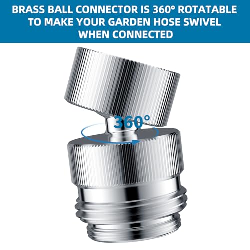 Hibbent Sink Faucet to Garden Hose Adapter, 360-Degree Swivel 55/64 Inch Female Thread, Sink Hose Attachment for Faucet Adapter Connector, Chrome - Image 4