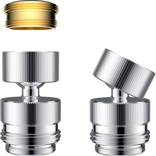 Hibbent Sink Faucet to Garden Hose Adapter, 360-Degree Swivel 55/64 Inch Female Thread, Sink Hose Attachment for Faucet Adapter Connector, Chrome - Image 1