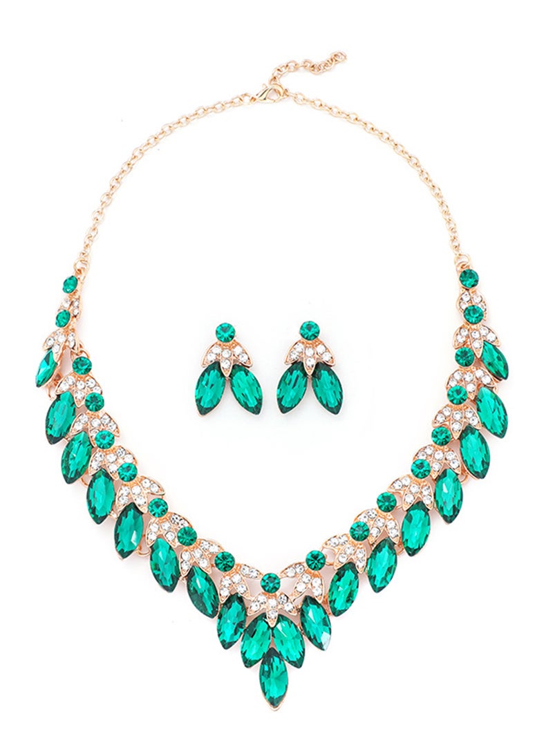 Sharpdo 2-Piece Elegant Retro Necklace and Earrings Set - Image 1