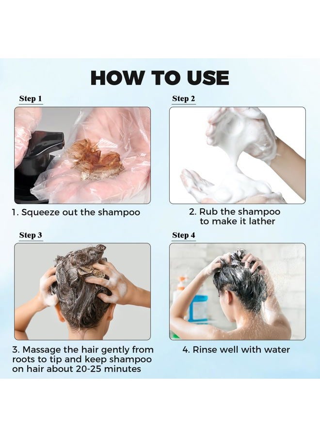 JUANCHI Black Hair Dye Shampoo 3 in1, Black Shampoo Hair Dye for Gray Coverage, Natural Hair Color for Women Men, Herbal Formula, Ammonia-free, Lasts 30 Days, 500ml (16.90 oz) - Image 5