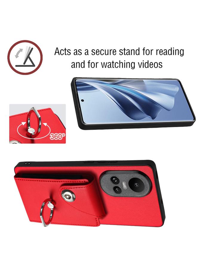 S-TOP Case For OPPO Reno10/Reno10 Pro 5G Global Organ Card Bag Ring Holder Phone Case with Long Lanyard - Image 5