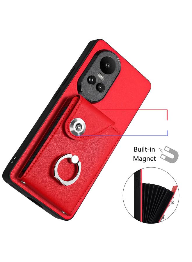 S-TOP Case For OPPO Reno10/Reno10 Pro 5G Global Organ Card Bag Ring Holder Phone Case with Long Lanyard - Image 4