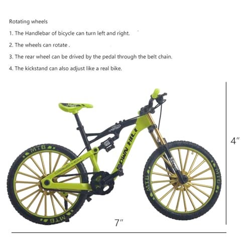 Ailejia Mini Racing Bicycle Ornament Vehicles Mountain Finger Dirt Bike Toy Model Decoration Crafts for Home SGreen - Image 5