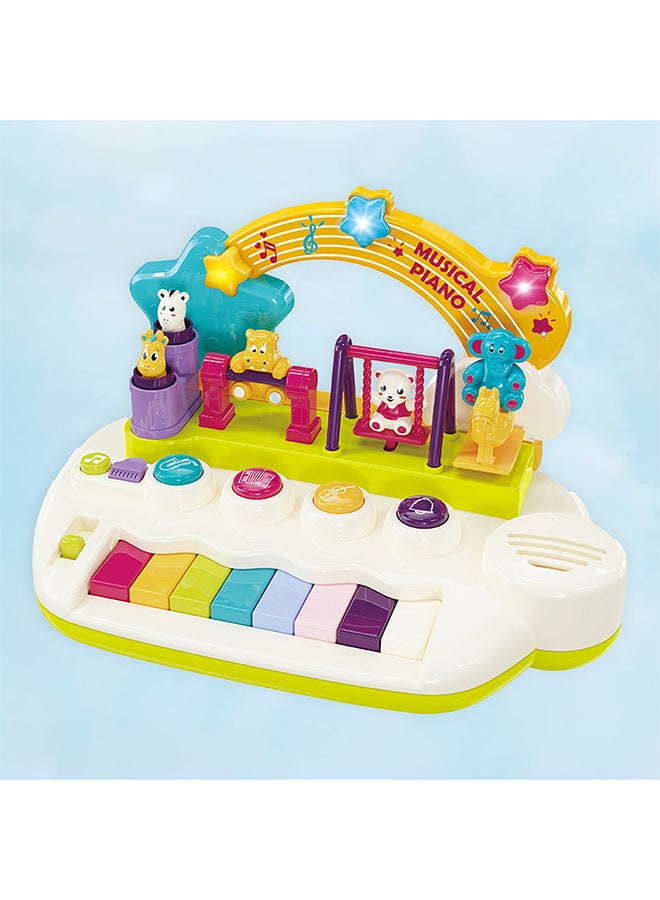 COGNIKIDS لعبة بيانو موسيقية للأطفال - بيانو مضيء مع أغاني، حيوانات راقصة و 5 آلات موسيقية | لعبة تعليمية للصوت والموسيقى للأطفال من 10 أشهر فما فوق | لعبة للتطور المبكر | تعمل ببطاريات 3xAA - Image 2