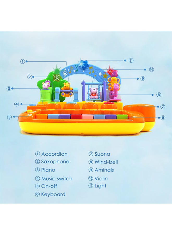 COGNIKIDS لعبة بيانو موسيقية للأطفال - بيانو مضيء مع أغاني، حيوانات راقصة و 5 آلات موسيقية | لعبة تعليمية للصوت والموسيقى للأطفال من 10 أشهر فما فوق | لعبة للتطور المبكر | تعمل ببطاريات 3xAA - Image 4