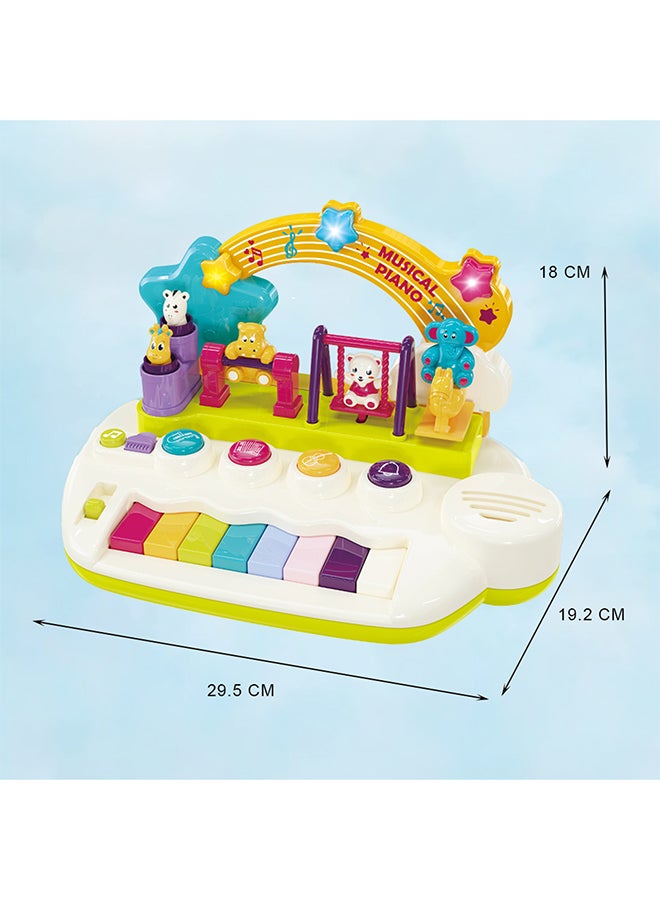 COGNIKIDS لعبة بيانو موسيقية للأطفال - بيانو مضيء مع أغاني، حيوانات راقصة و 5 آلات موسيقية | لعبة تعليمية للصوت والموسيقى للأطفال من 10 أشهر فما فوق | لعبة للتطور المبكر | تعمل ببطاريات 3xAA - Image 3
